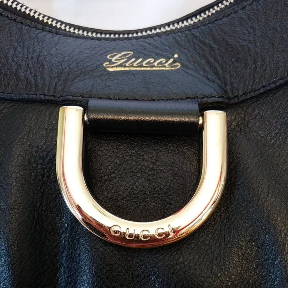Gucci Large Abbey D-Ring Hobo in Black Leather EUC - Picture 14 of 16